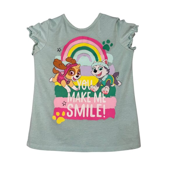 Paw Patrol Girls Graphic T-Shirt Size 7 Skye Everest Rainbow You Make Me Smile - Picture 1 of 4